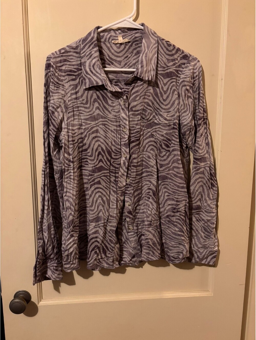 Zebra print button front blouse Medium